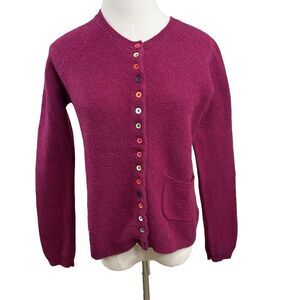 Women's Magenta Cardigan Sweater